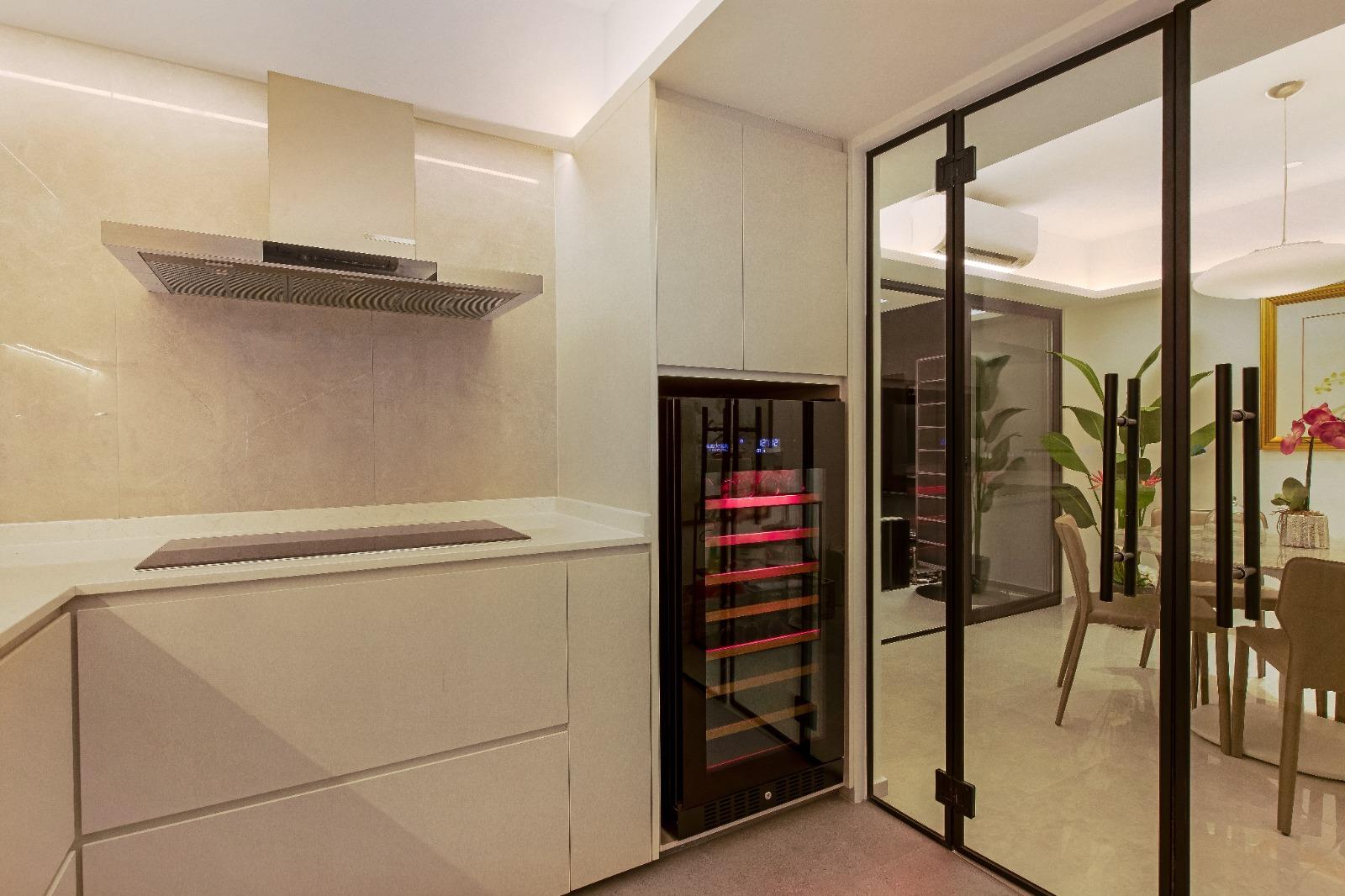 Modern Home Bar with Bar Counter and Drinkware