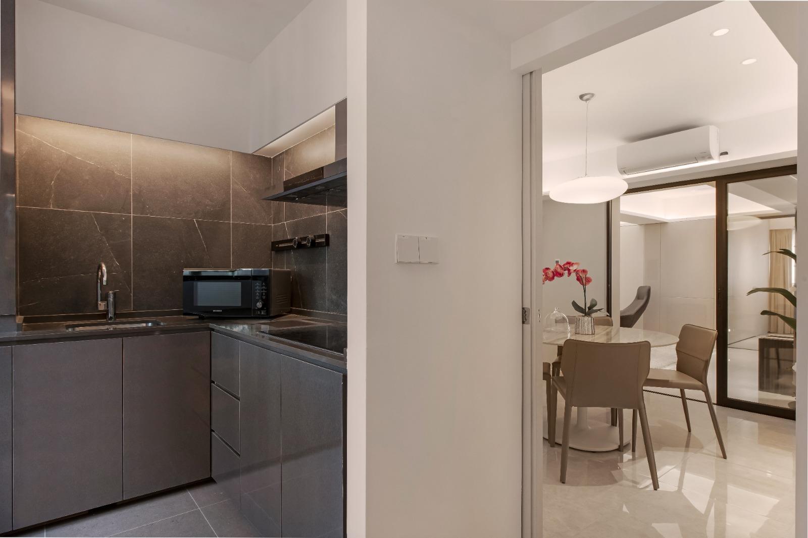 Modern Kitchen with Countertop and Cupboard