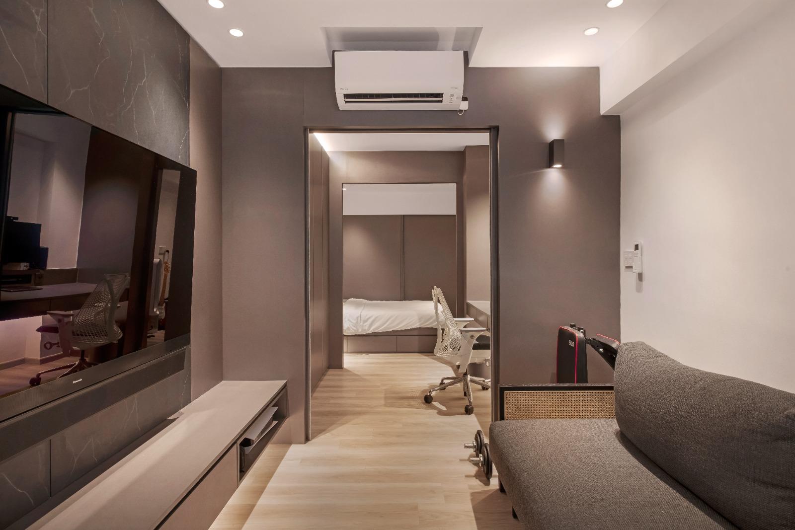 Modern Bedroom with Wardrobe and Sliding Wardrobe