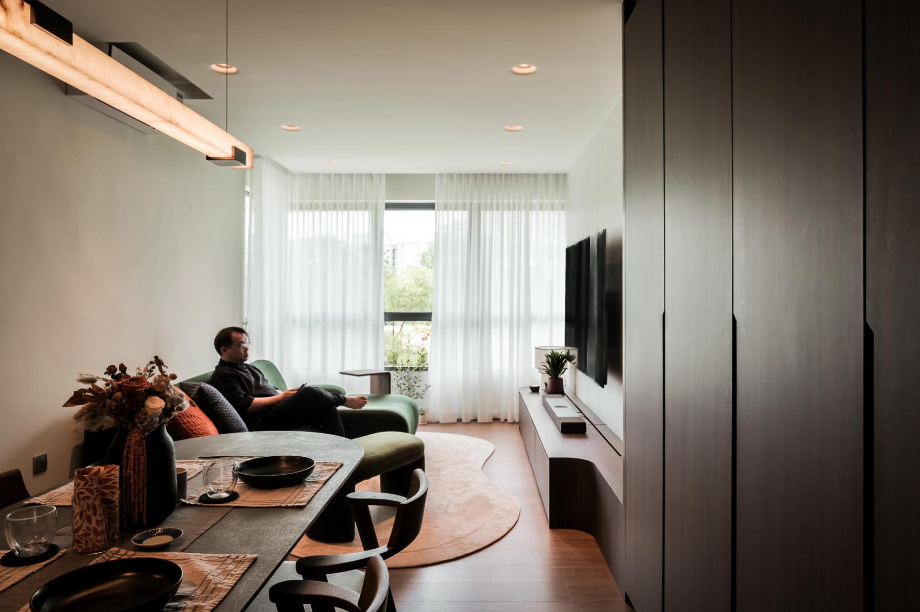 Modern Dining Room with Ceiling Light and Dining Chairs