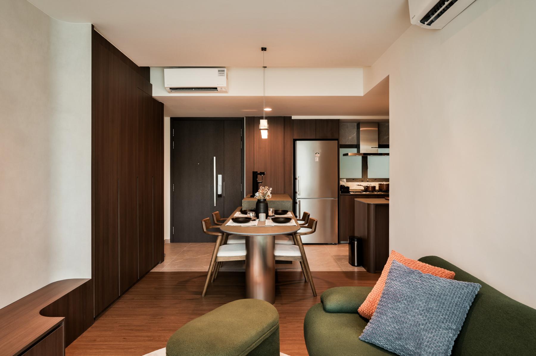 Modern Dining Room with Ceiling Light and Dining Table