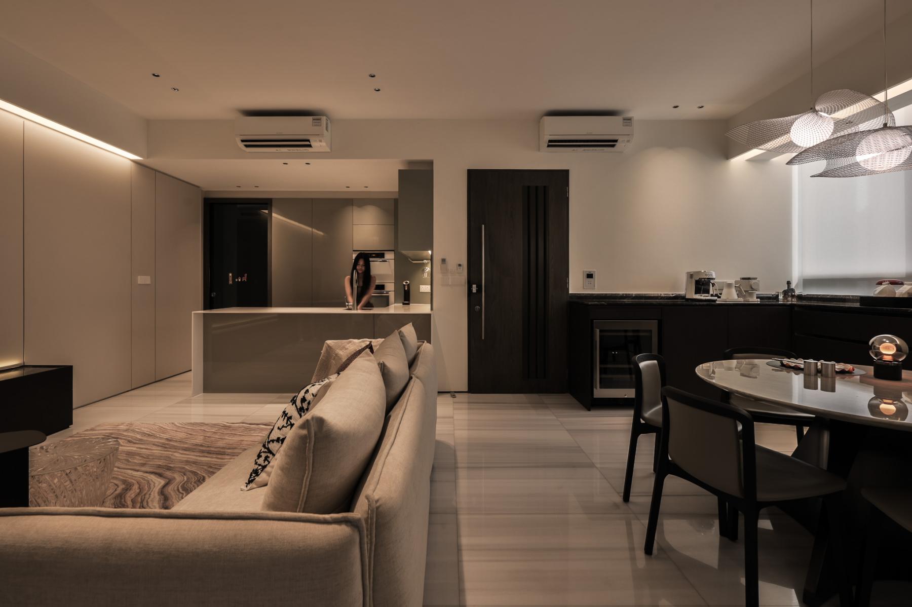 Minimalist Living Room with Sofa and Lighting