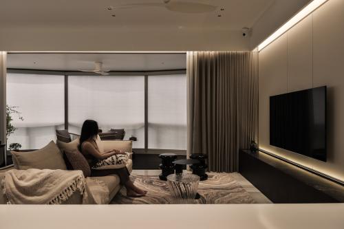 Minimalist Living Room at Condominium at Ewe Boon Rd