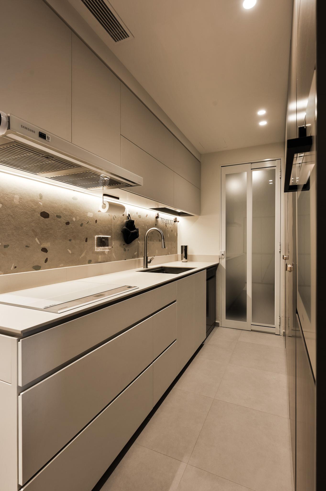 Modern Kitchen with Kitchen Accessories and Dishwasher