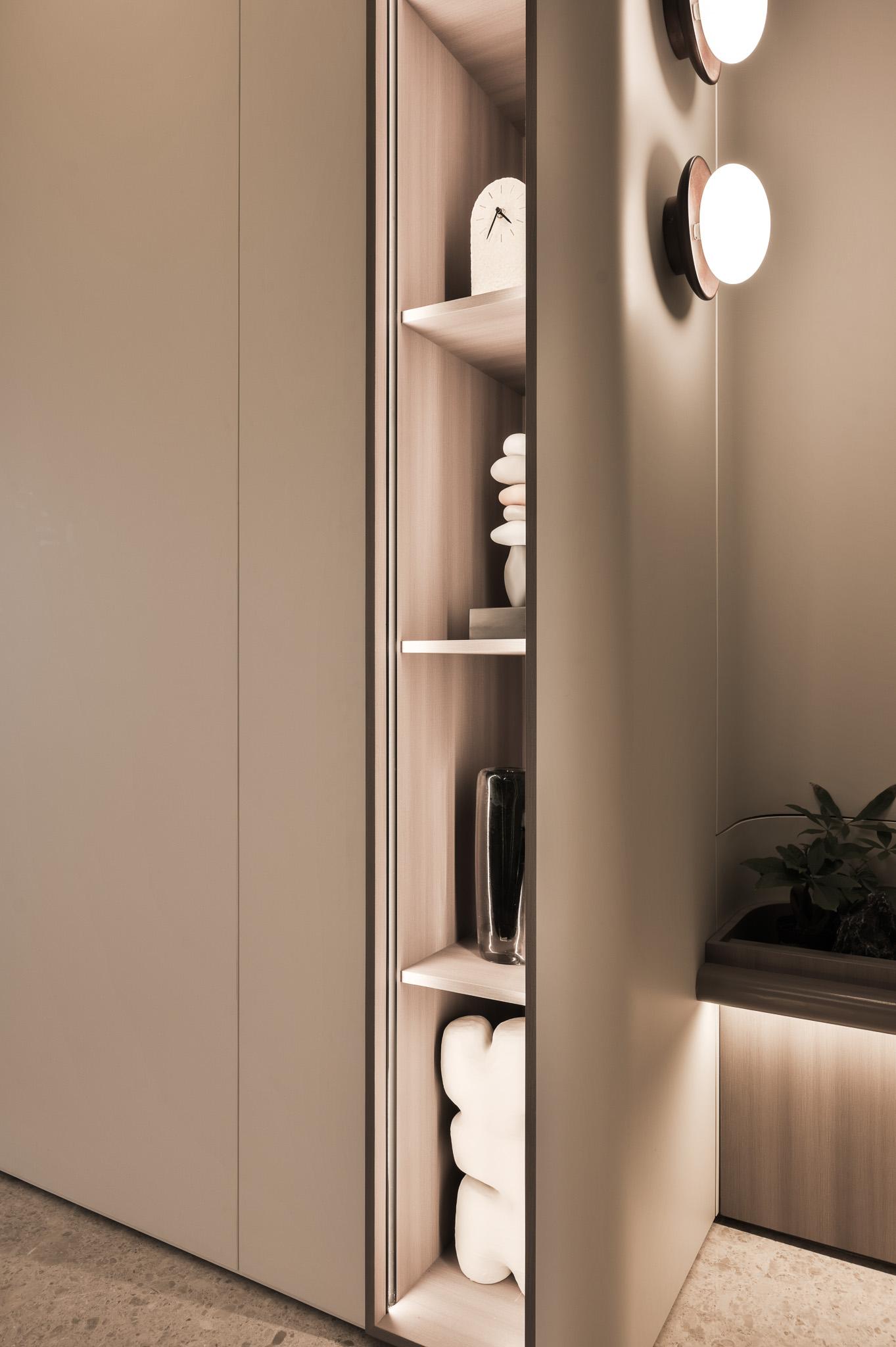 Modern Foyer with Artwork and Planters