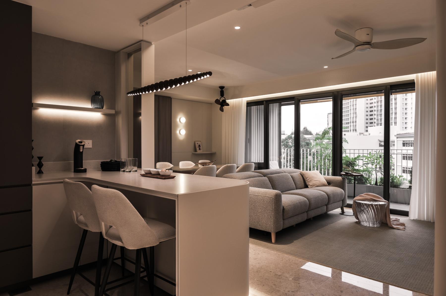 Modern Living Room with Sofa and Lighting