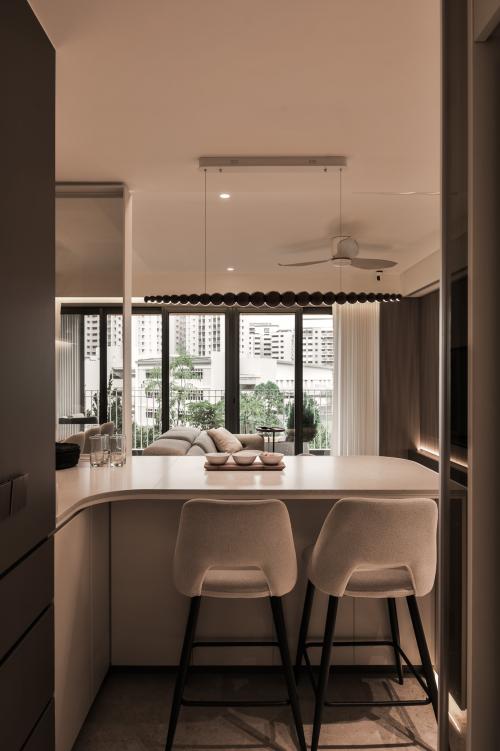 Modern Home Bar at Condominium at 46 Lakeside Dr