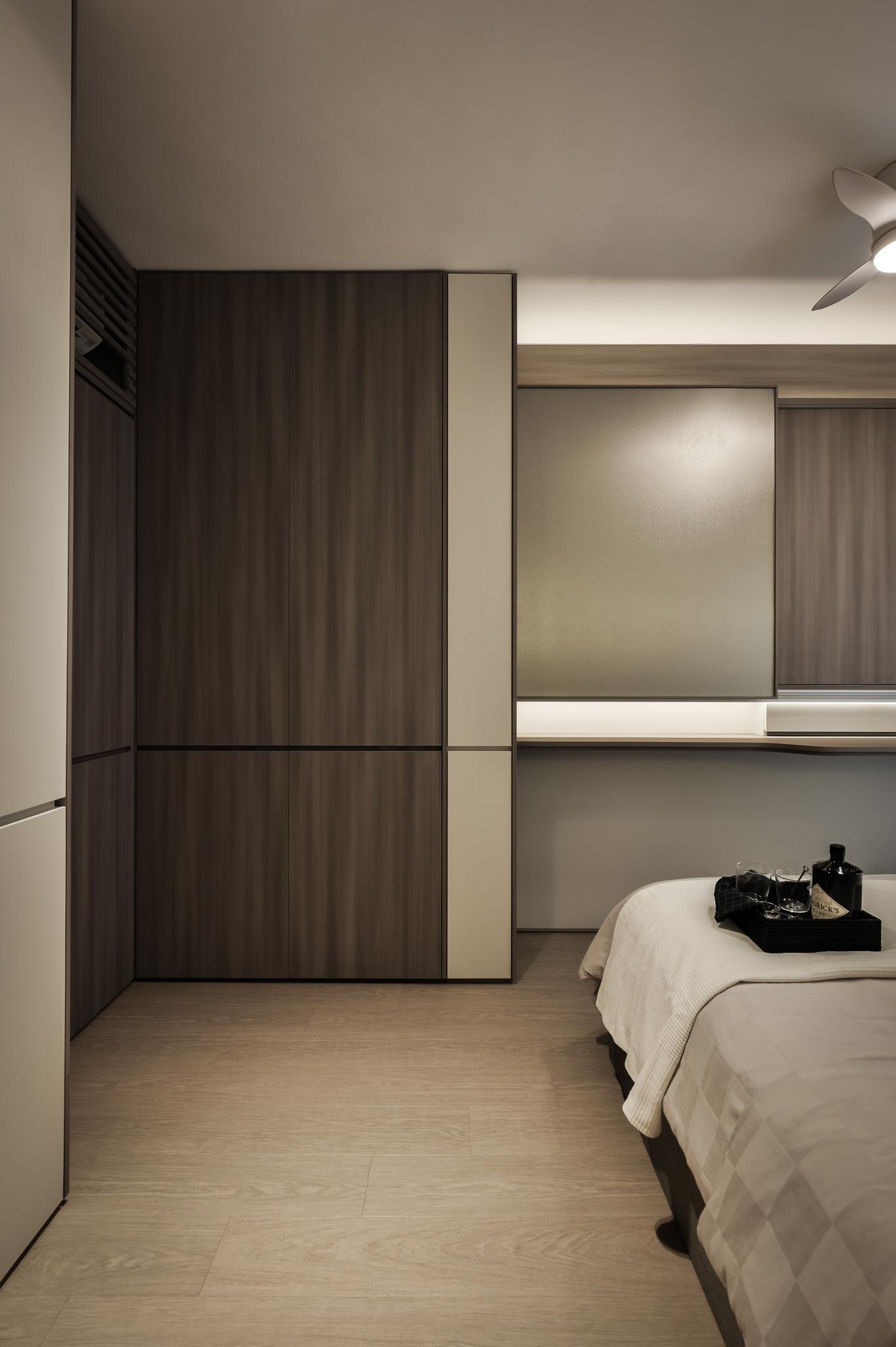 Modern Bedroom with Platform Bed and Bedroom Dresser