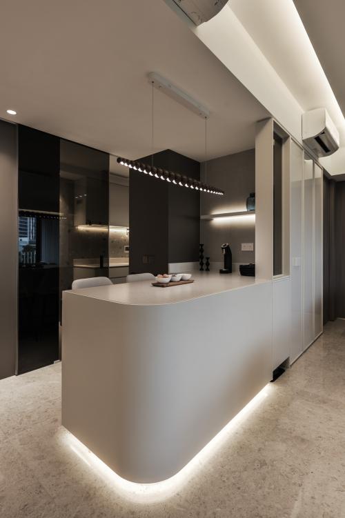 Modern Home Bar at Condominium at 46 Lakeside Dr