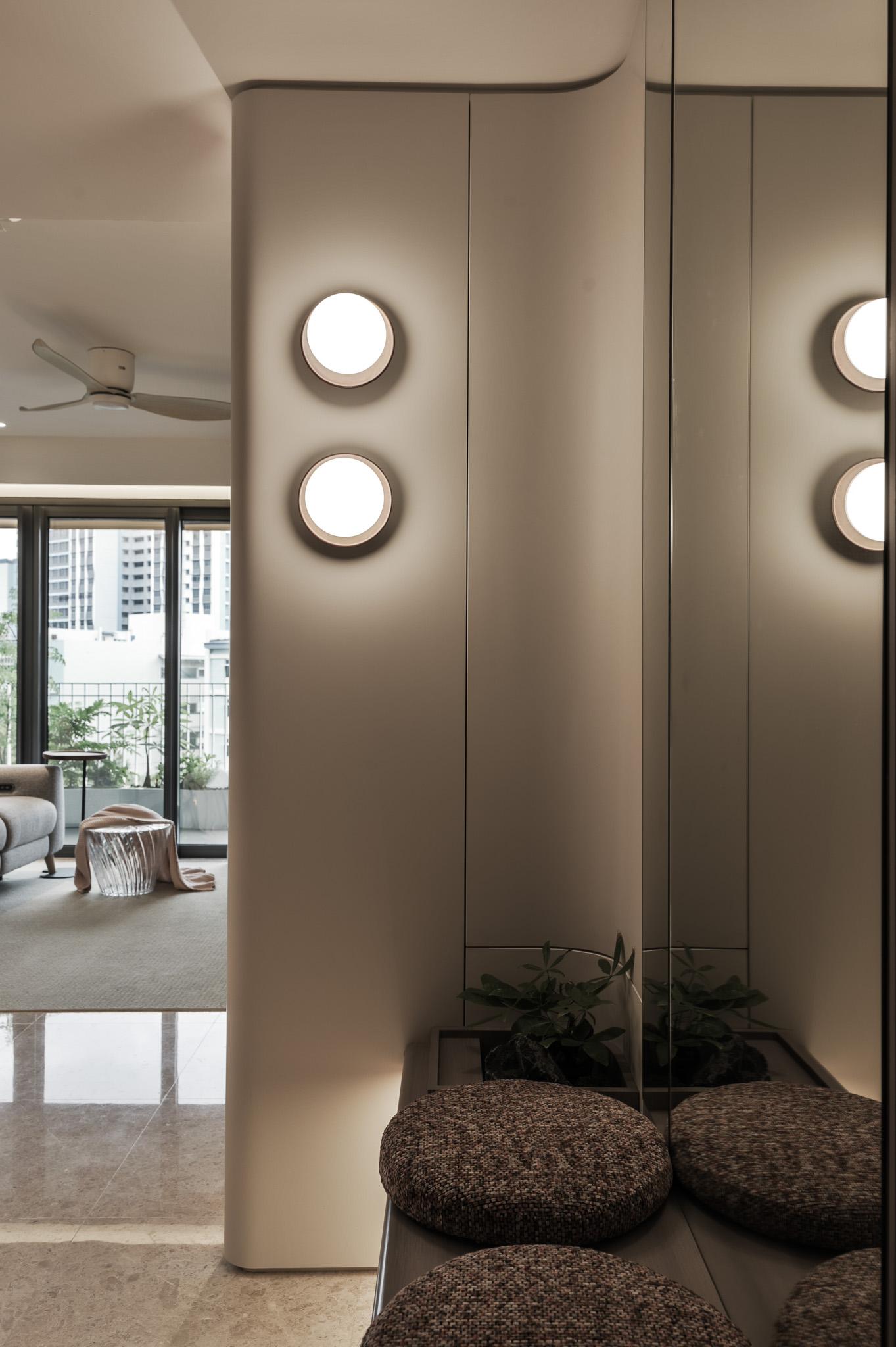 Modern Foyer with Artwork and Console Table