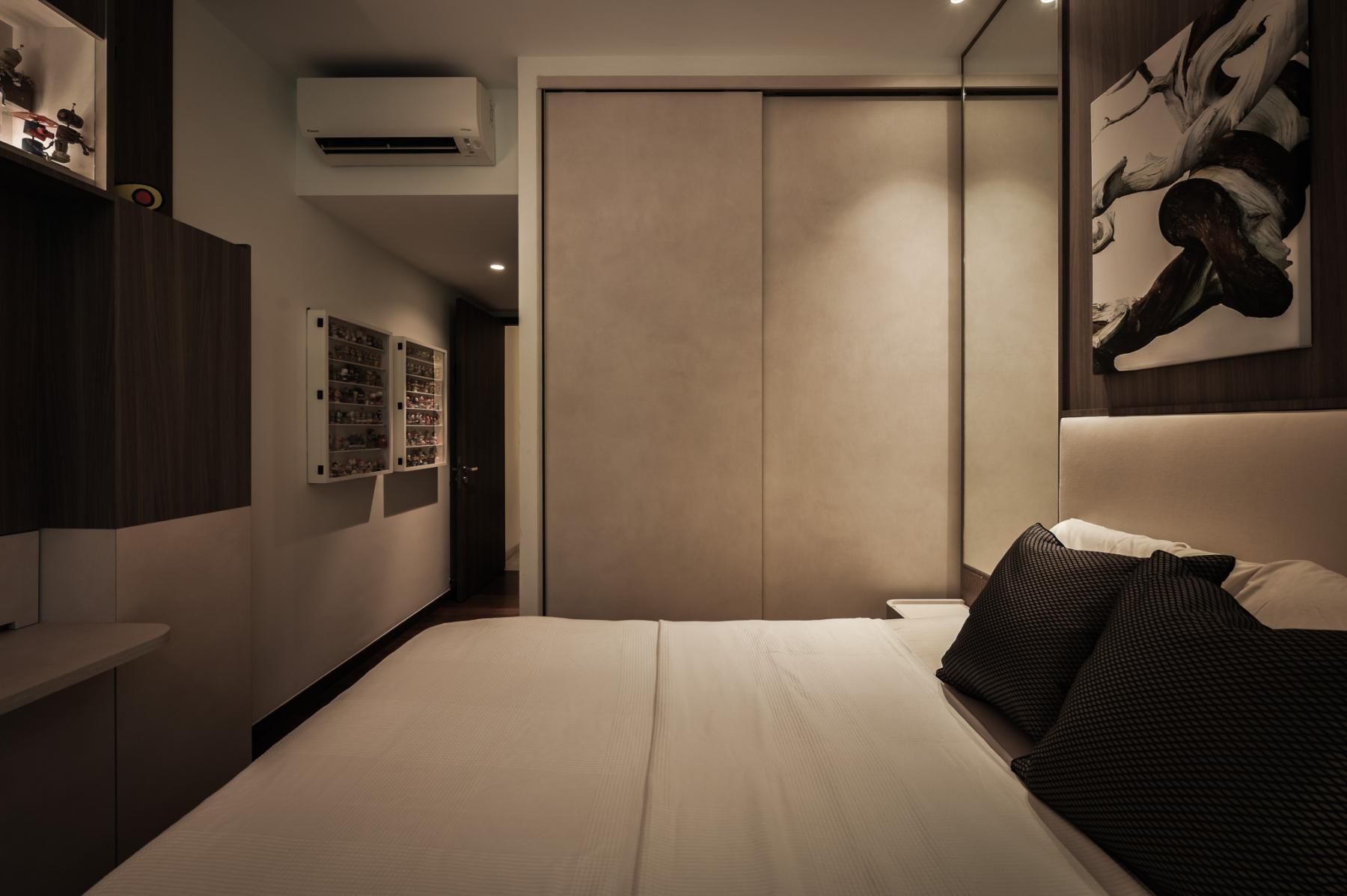 Modern Bedroom with Ceiling Light and Wardrobe
