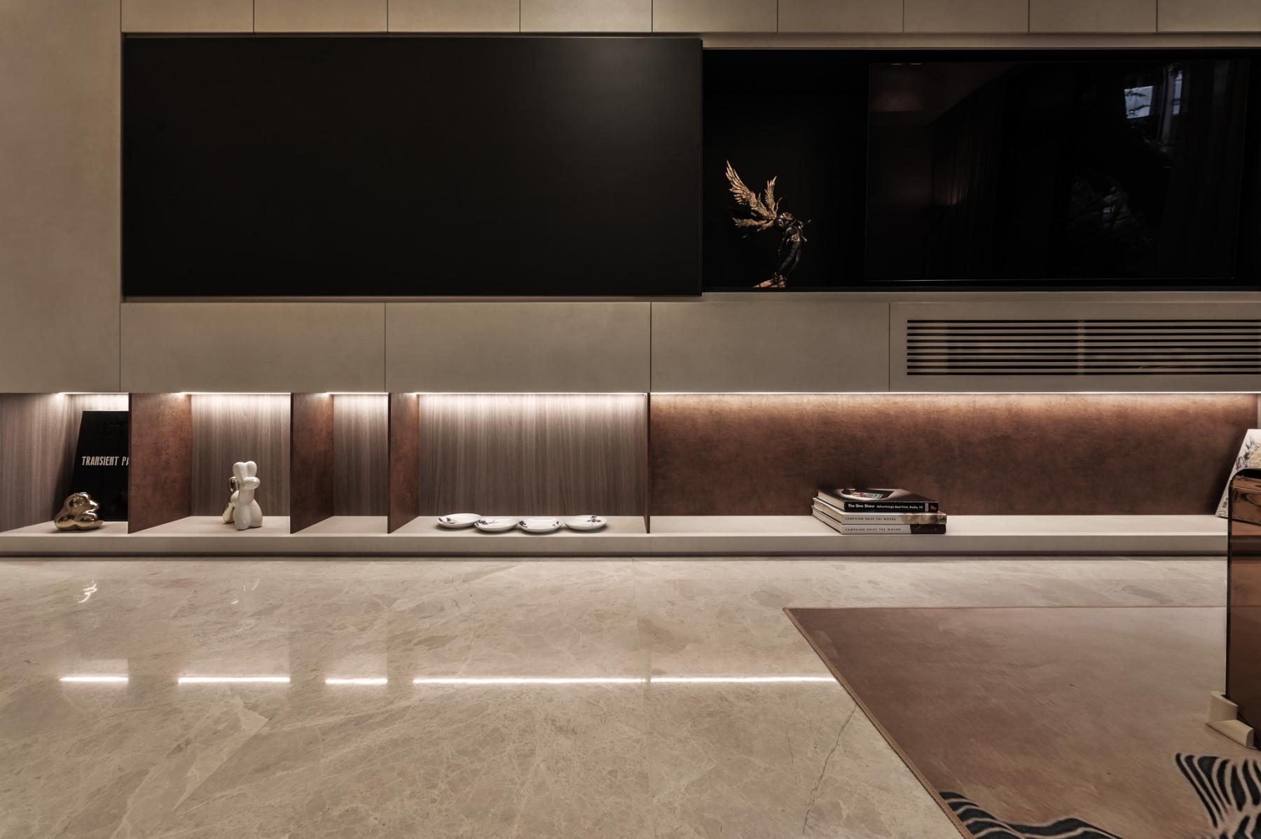 Modern Living Room with Cove Lighting and TV