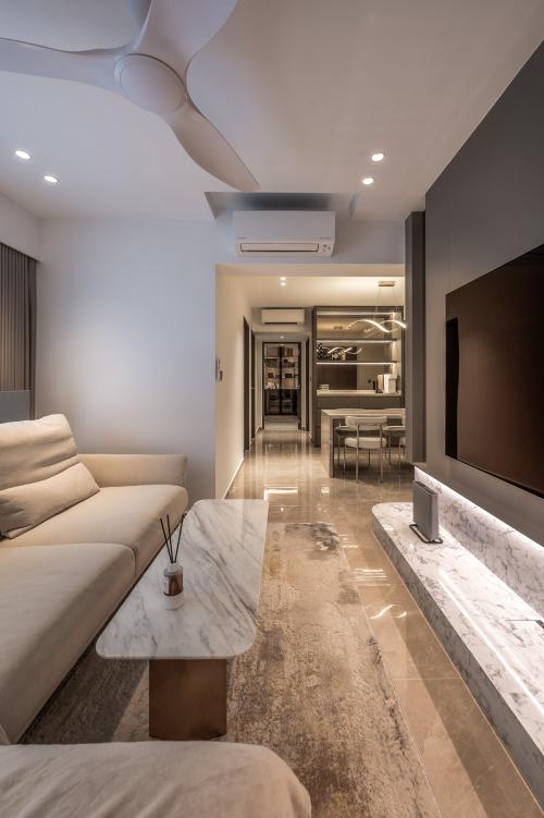 Modern Living Room at Condominium at Toa Payoh Lor 1