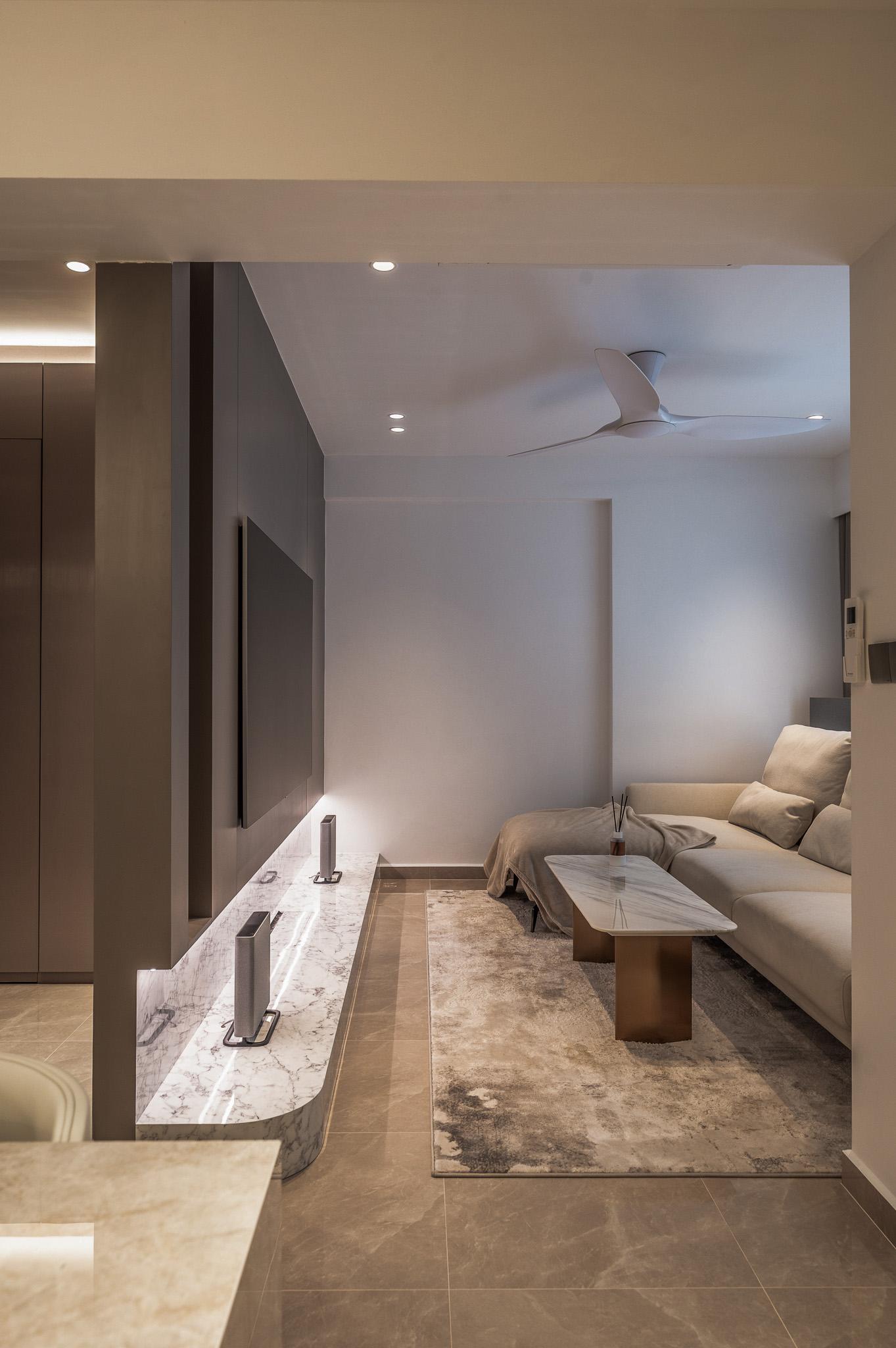Modern Living Room with Sofa and Lighting