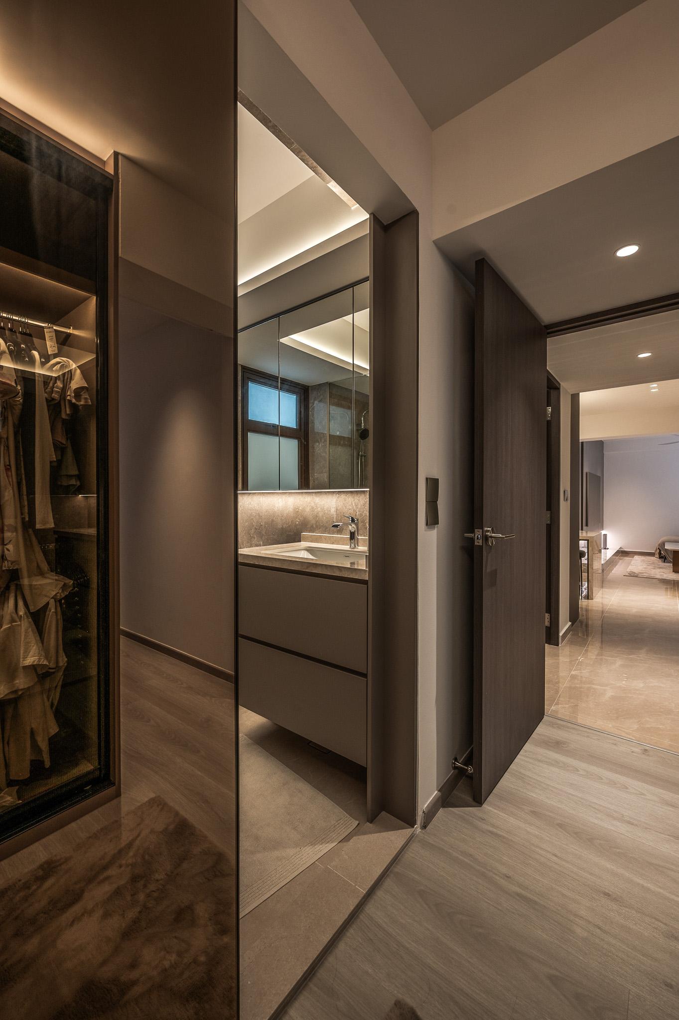 Modern Bedroom with Flooring and Lighting