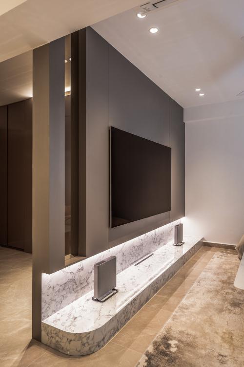 Modern Living Room at Condominium at Toa Payoh Lor 1