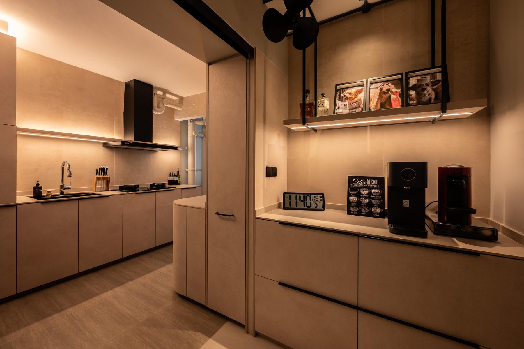 Modern Kitchen with Countertop and Cupboard