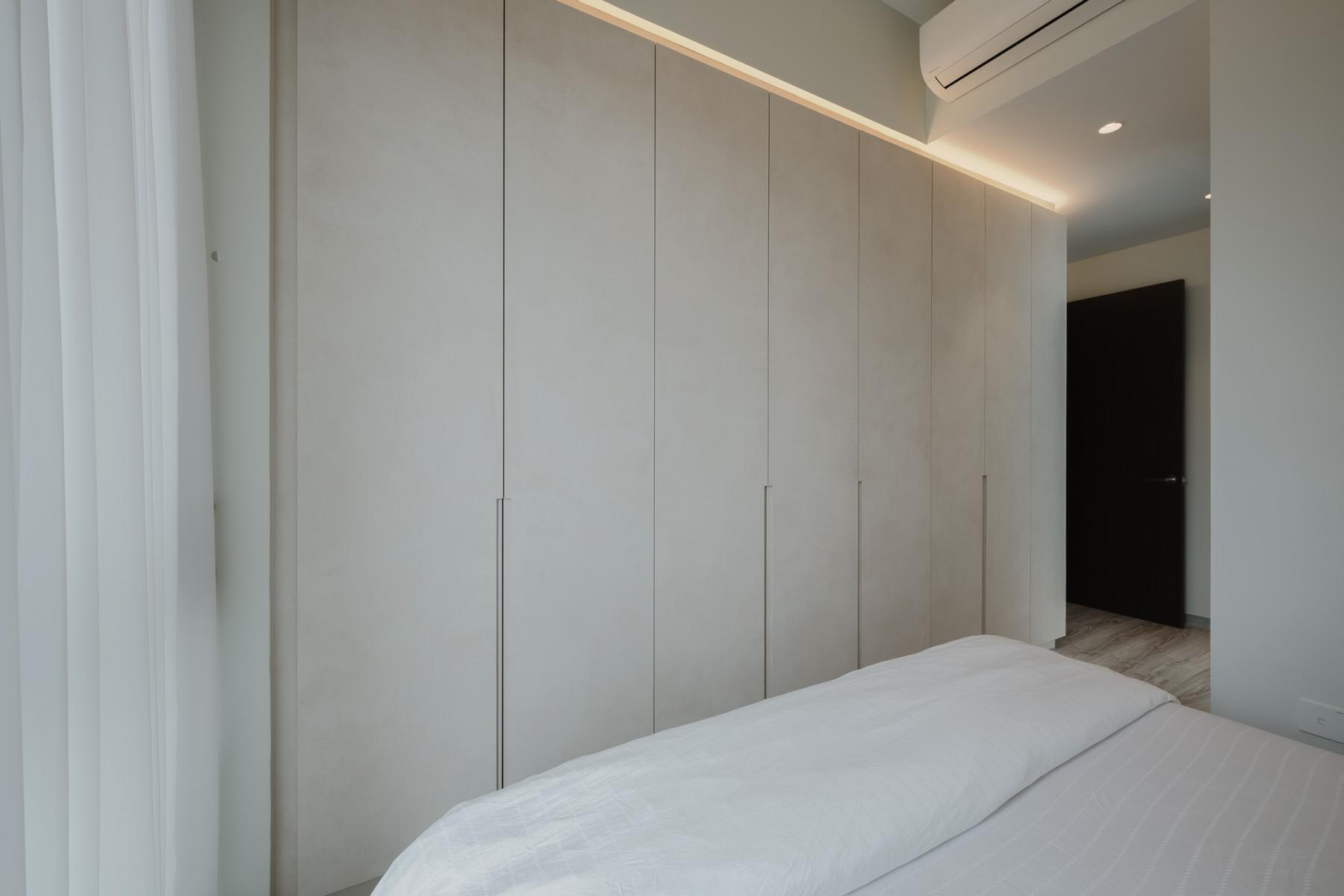 Contemporary Bedroom with Ceiling Light and Wardrobe