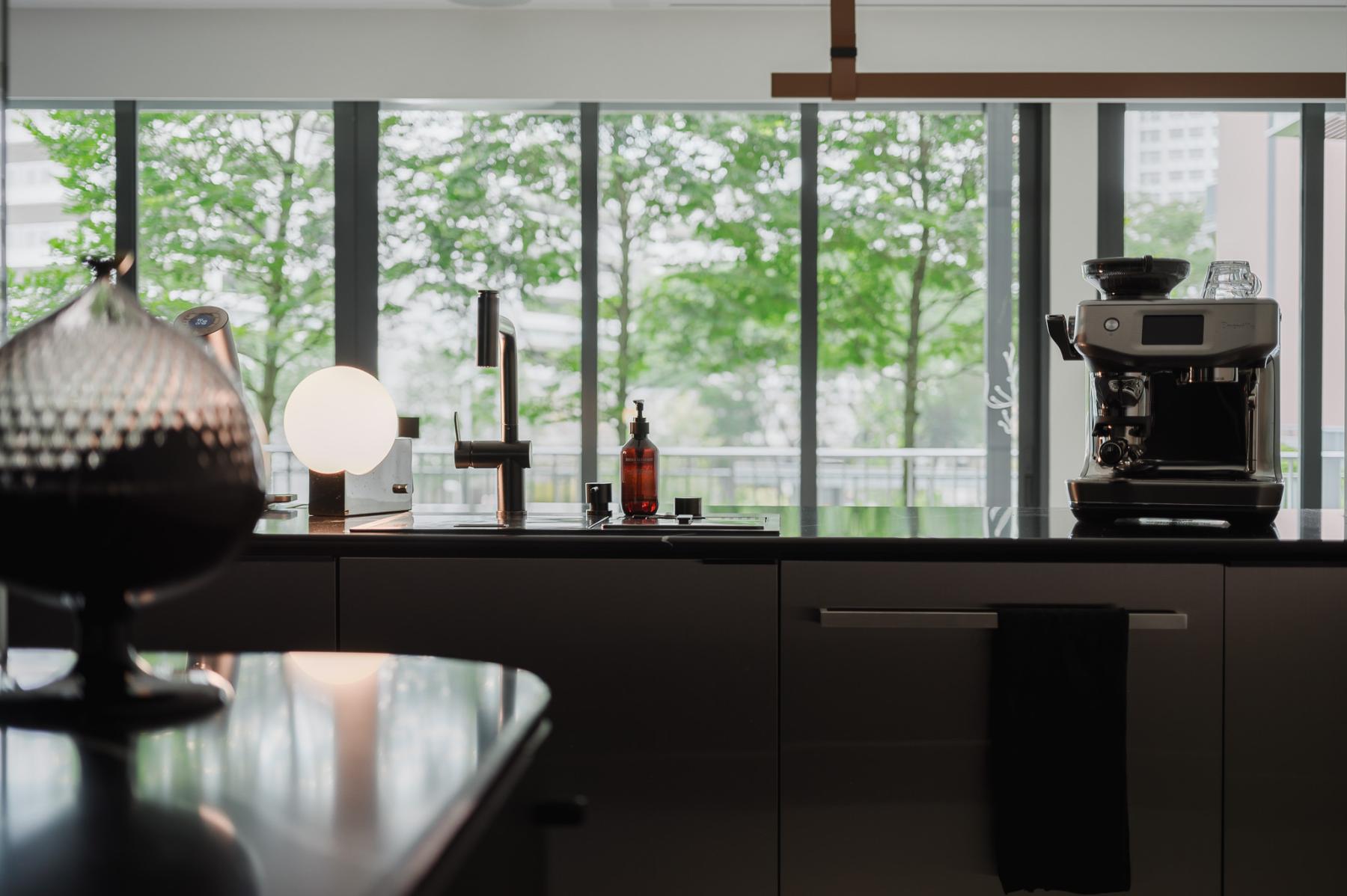 Industrial Kitchen with Countertop and Kitchen Window