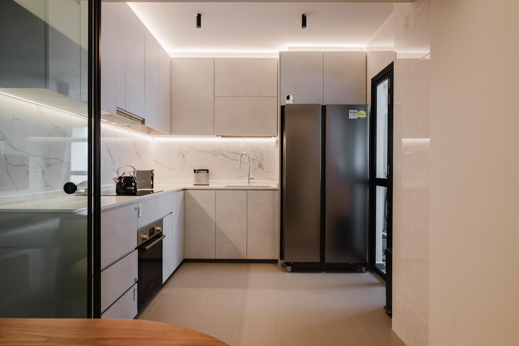 Modern Kitchen with Countertop and Cupboard