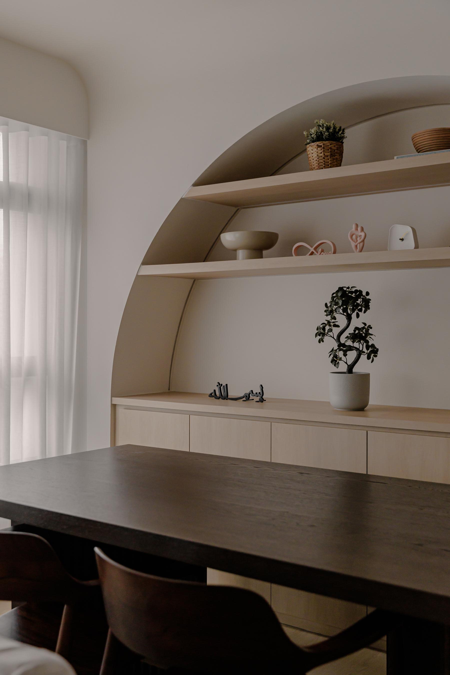 Minimalist Dining Room with Dining Table and Seating Bench