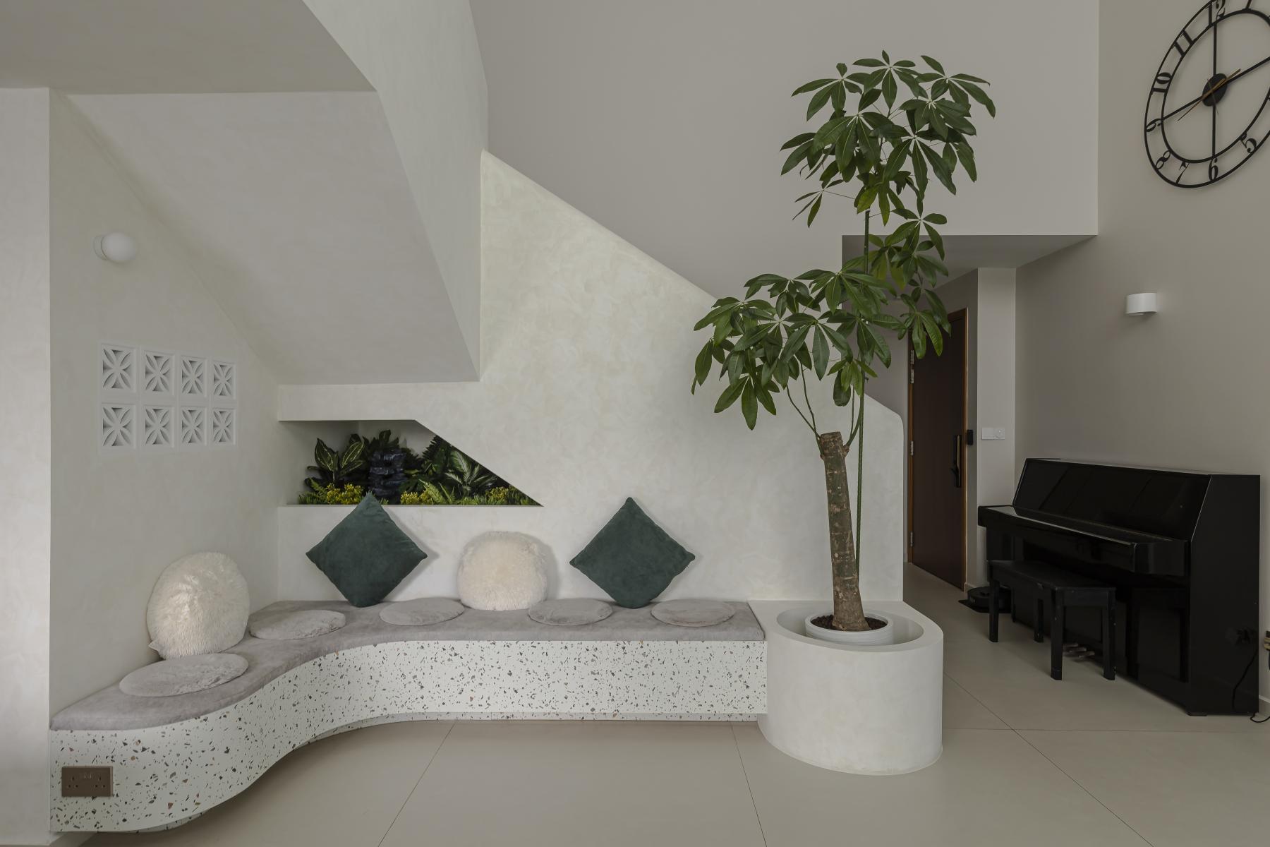 Eclectic Living Room with Settee and Feature Wall