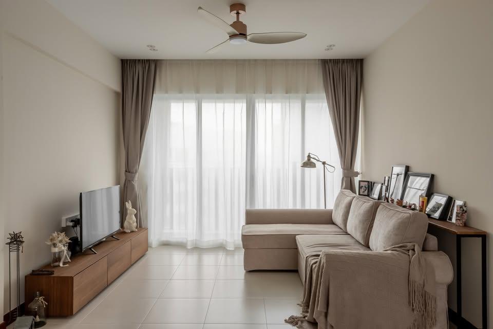 Modern Living Room with TV Console and Sofa