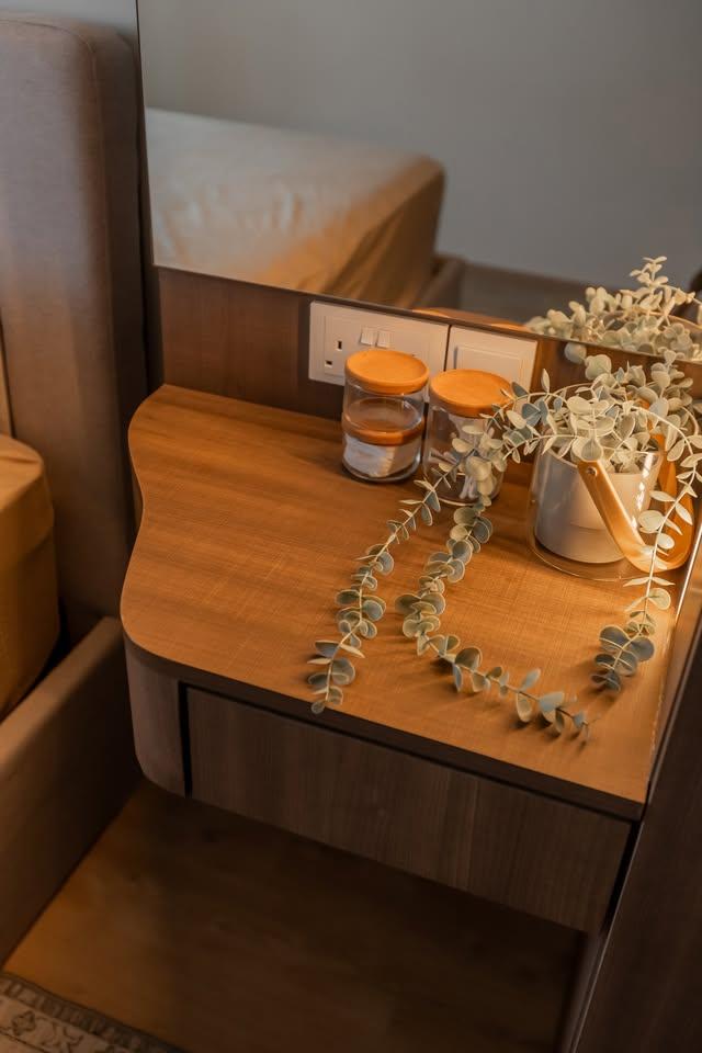 Modern Bedroom with Bedside Table and Queen Bed