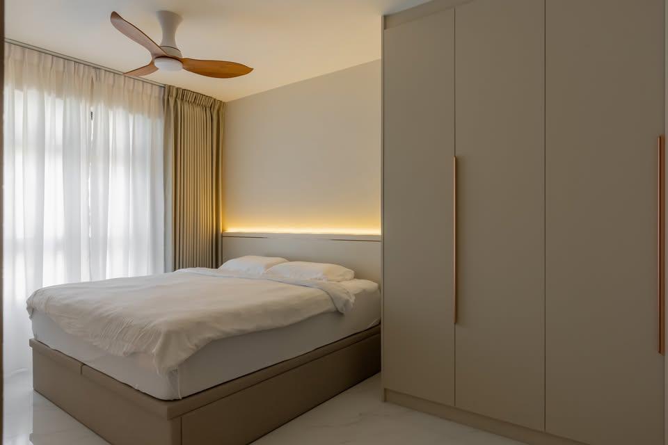 Modern Bedroom with Cove Lighting and Wardrobe