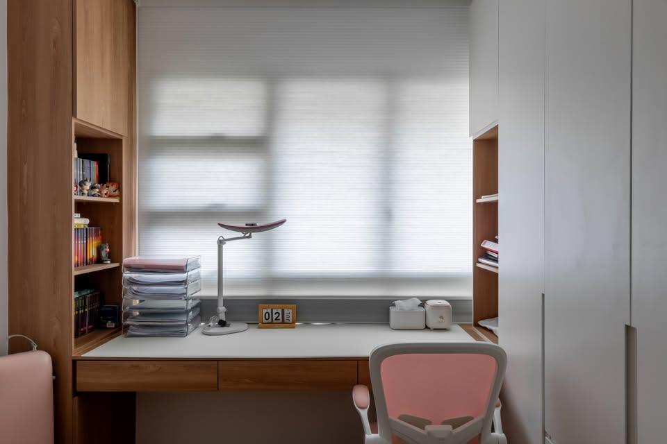 Modern Study with Desk Chairs and Bookcases