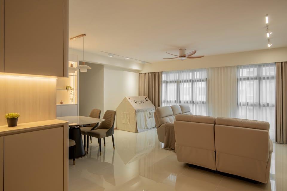 Scandinavian Living Room with Sofa and Lighting