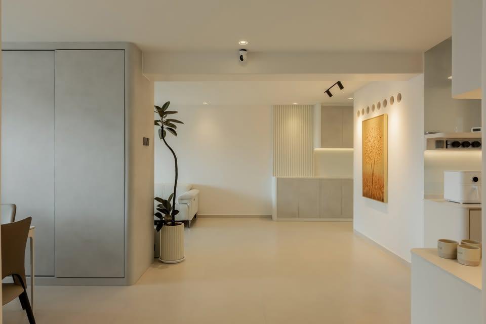 Modern Living Room with Lighting and Track Lights