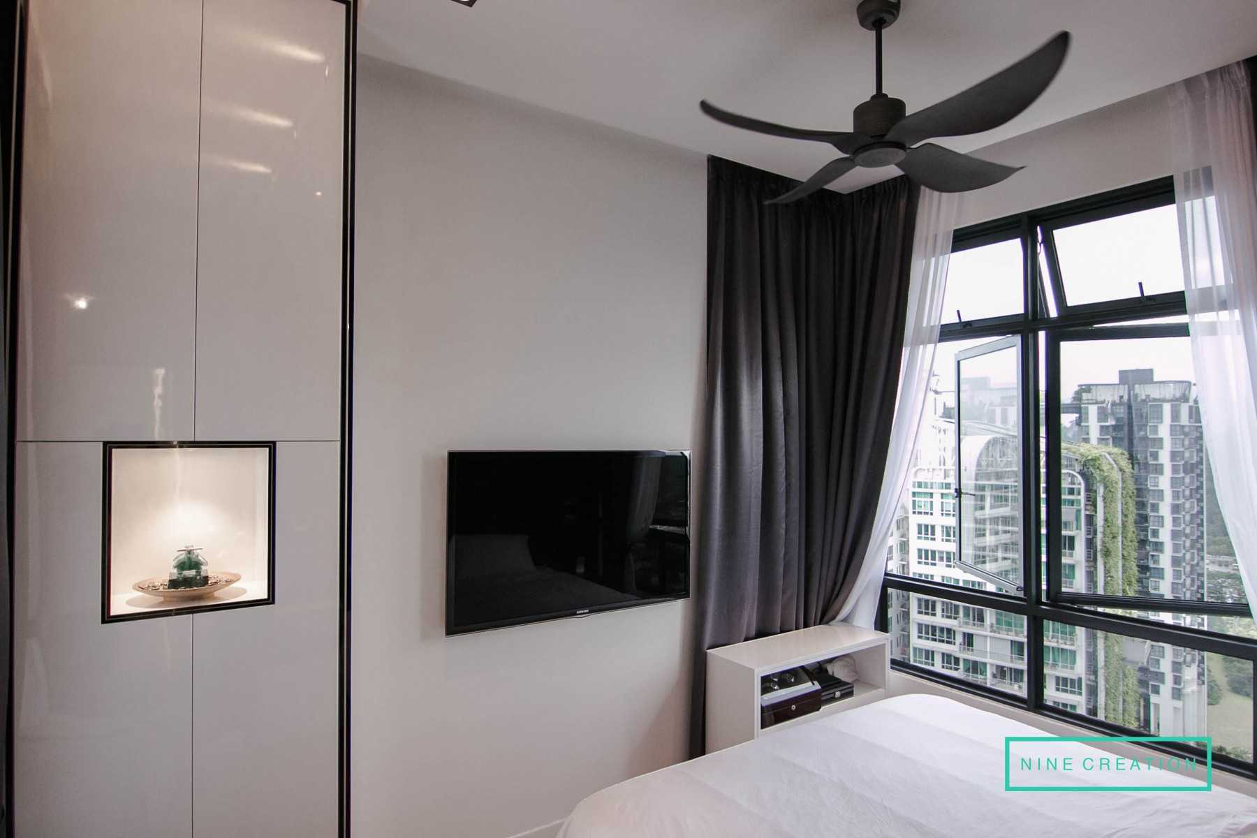 Contemporary Bedroom with Ceiling Light and Wardrobe