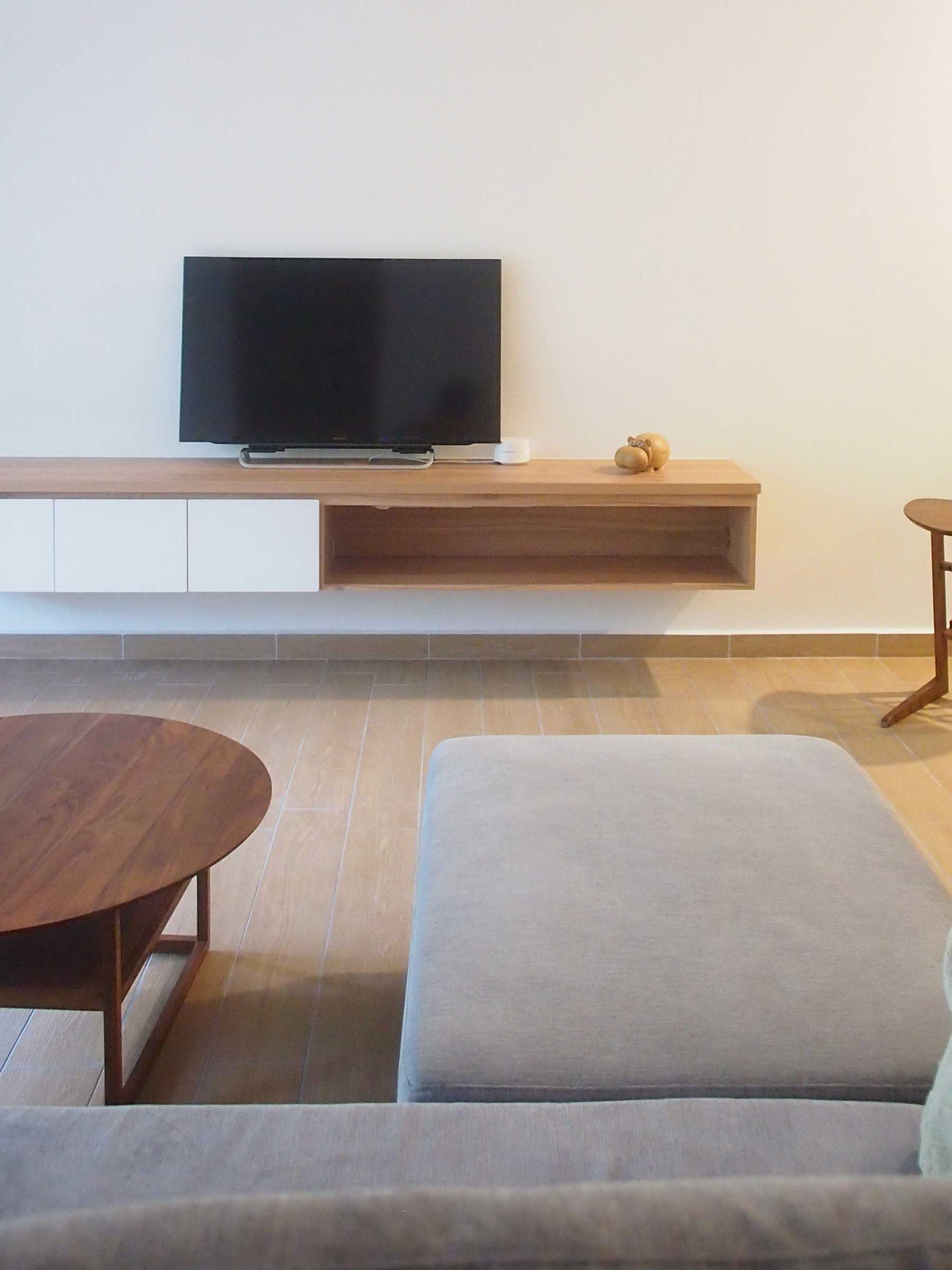 Scandinavian Living Room with TV Console and Sofa