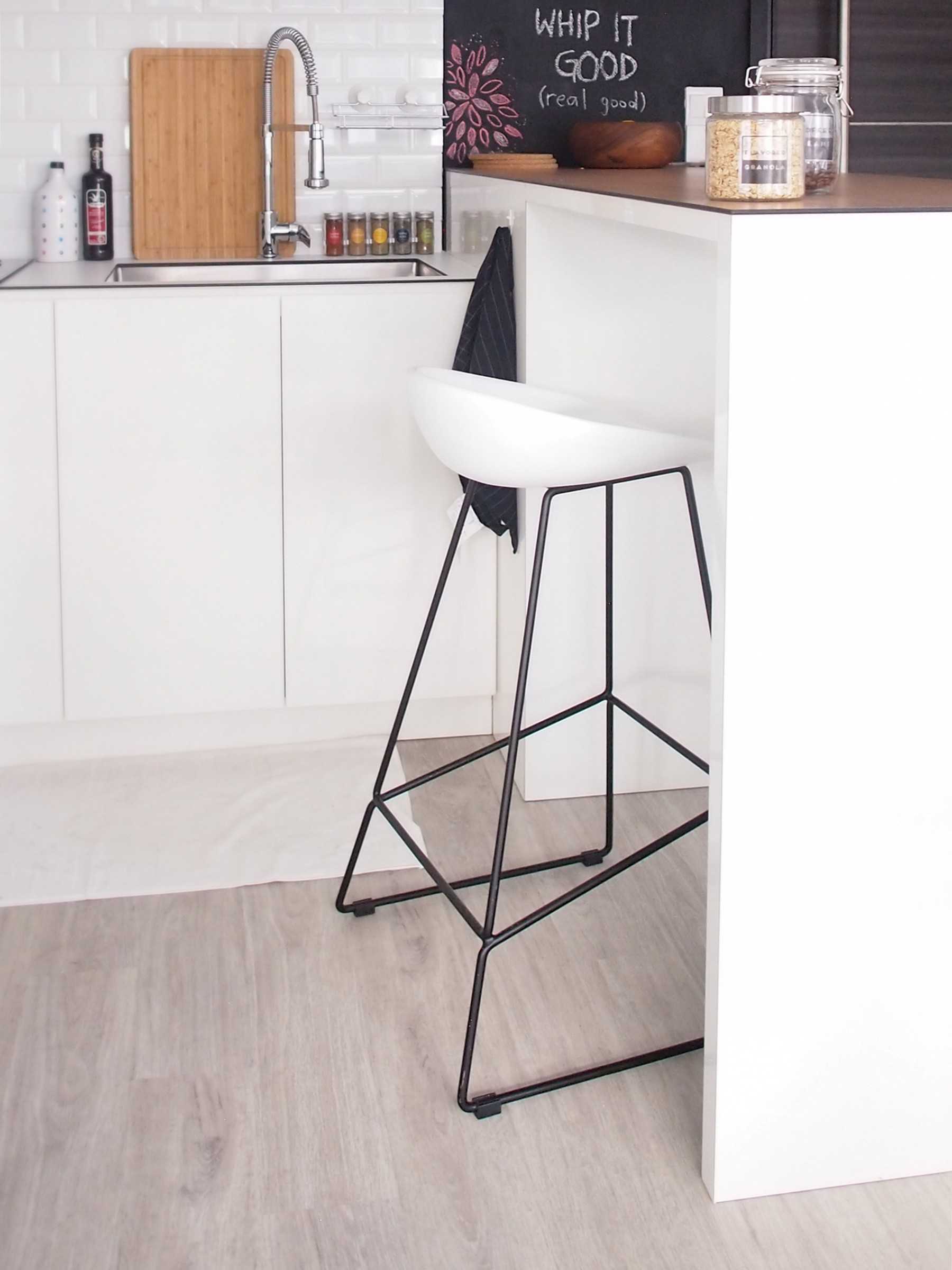 Scandinavian Pantry with Kitchen Island and Console Table