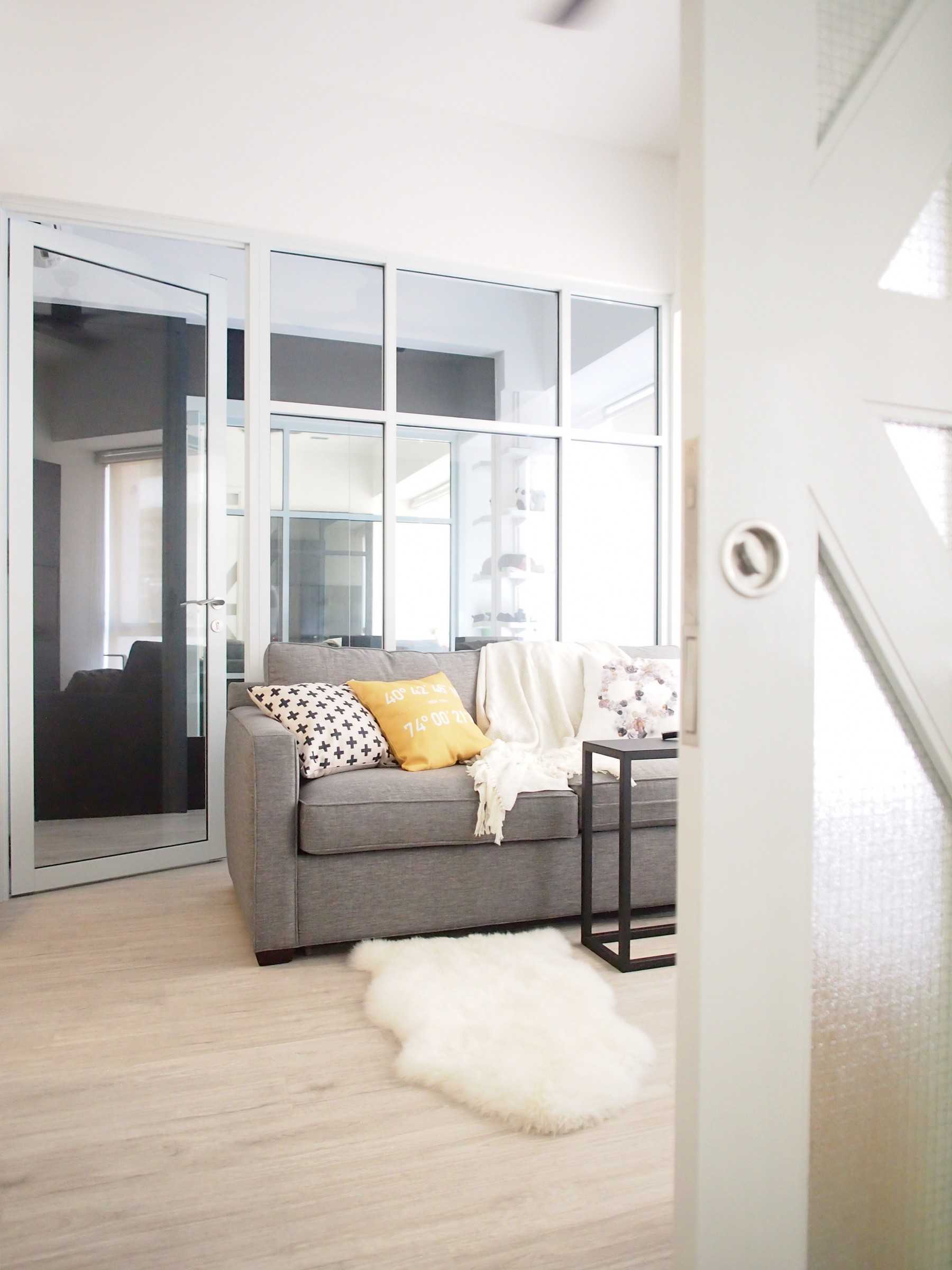 Scandinavian Living Room with Settee and Vinyl Flooring