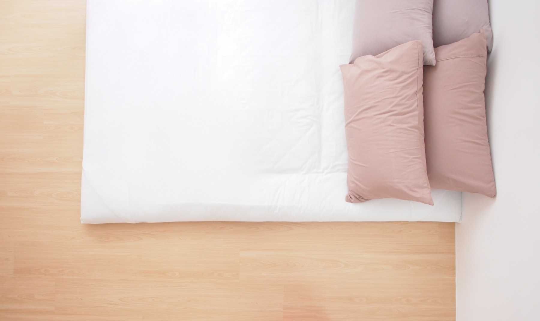 Scandinavian Bedroom with Platform Bed and Wardrobe