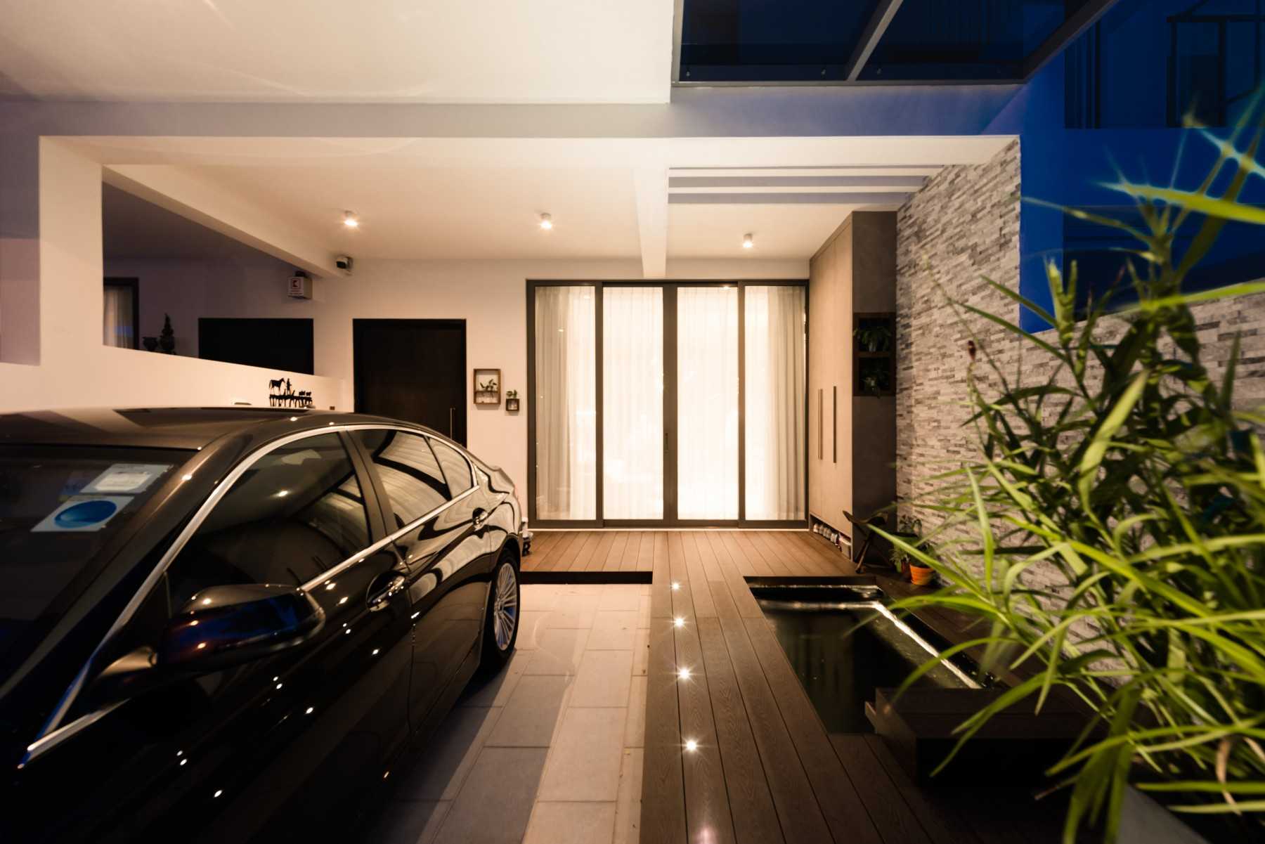 Modern Outdoor with Metal Gate and Landscaping