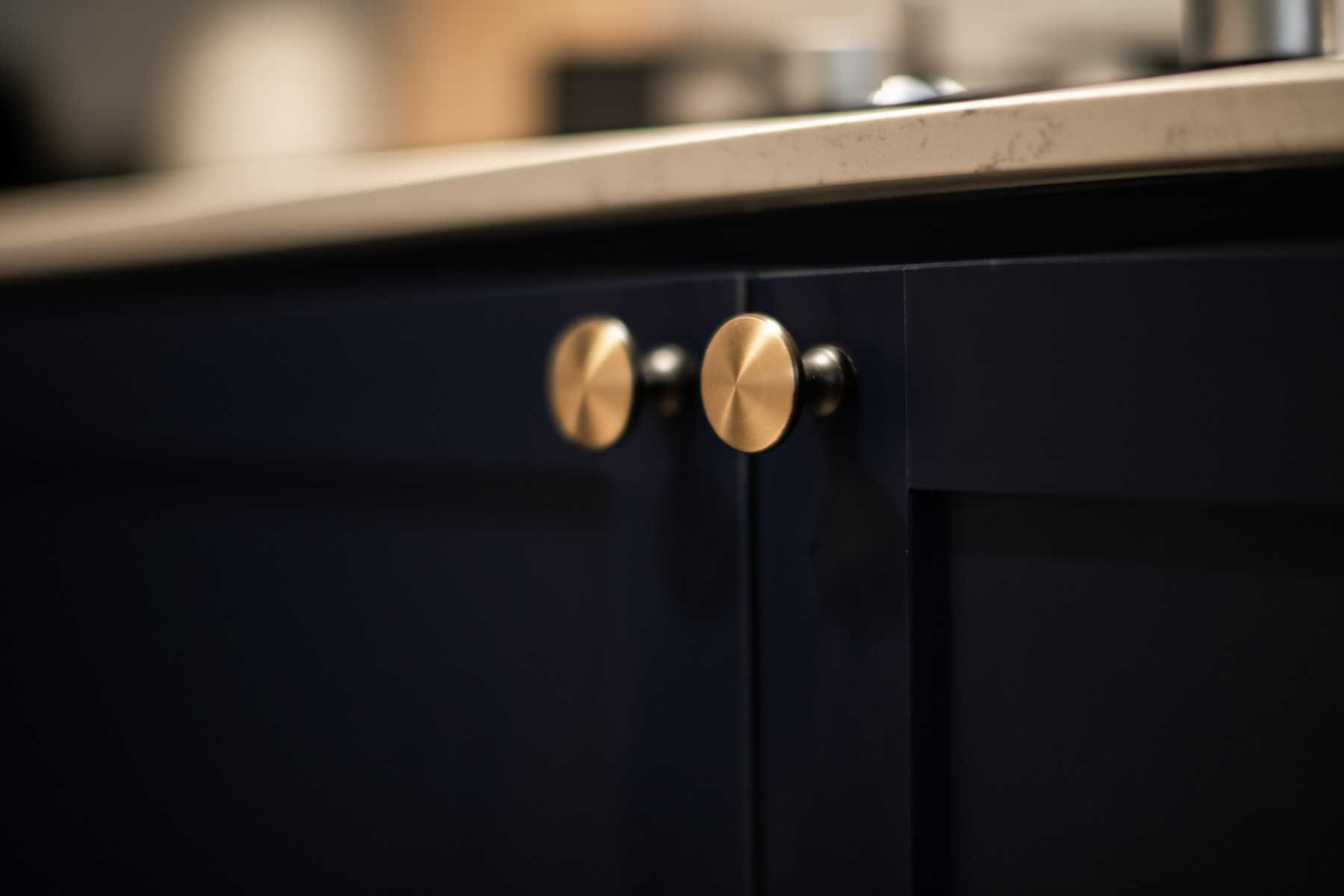Scandinavian Kitchen with Countertop and Marble Floor