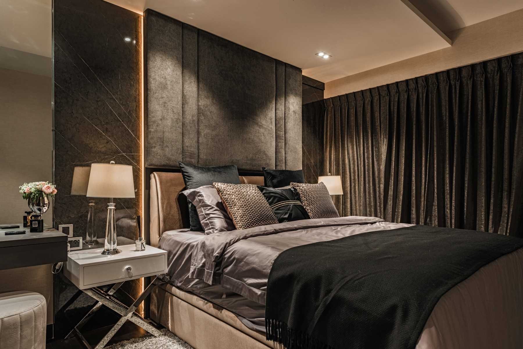 Modern Bedroom with Built-in Bed and Bedside Table