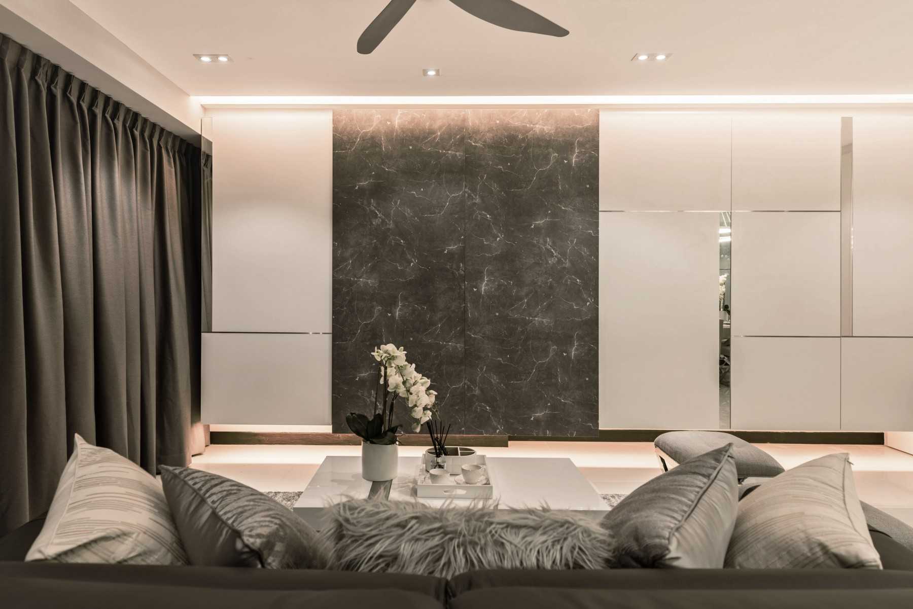 Modern Living Room with TV Console and Feature Wall