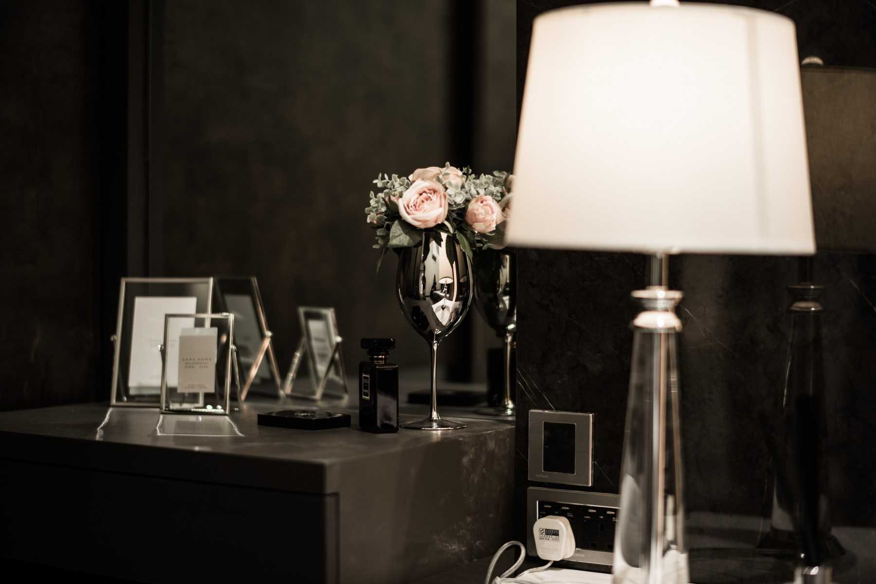 Modern Bedroom with Bedside Table and Bedroom Dresser