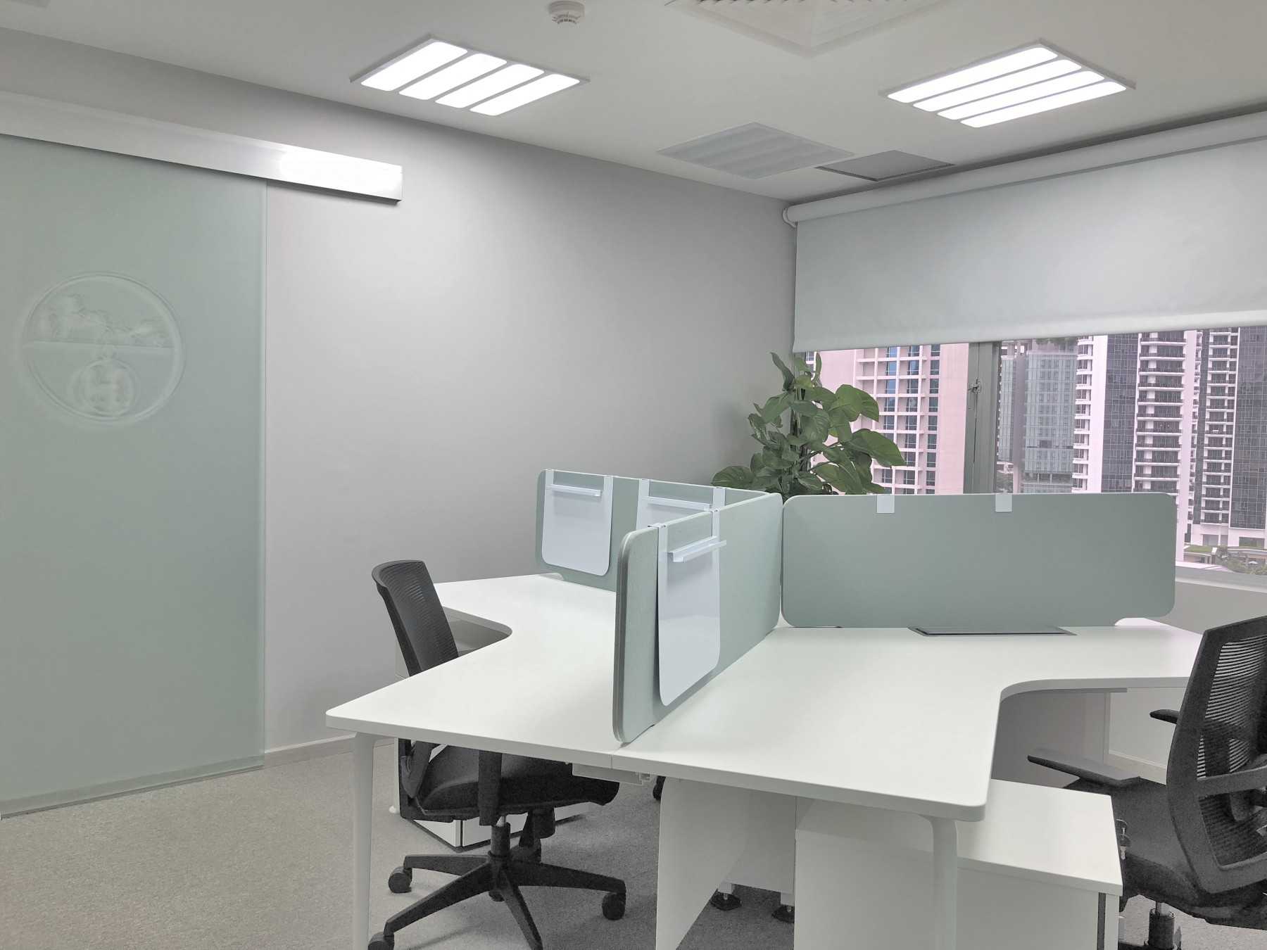 Minimalist Office with Bookshelf and Desk