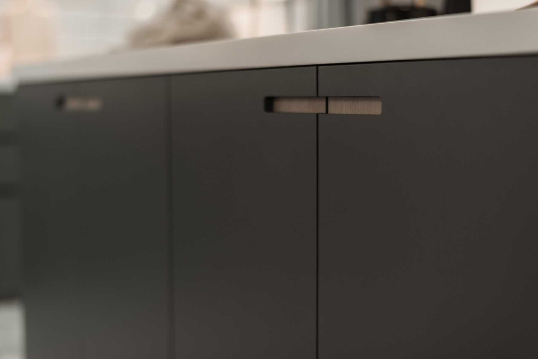 Scandinavian Kitchen with Countertop and Vinyl Flooring