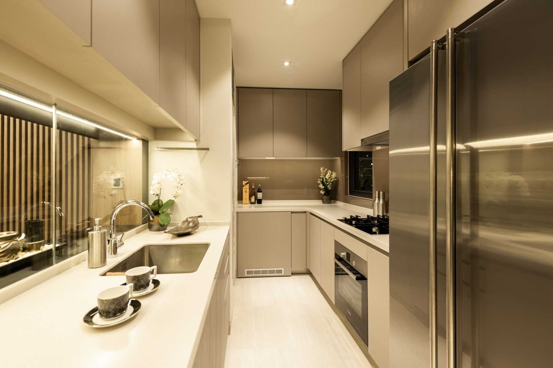 Asian Kitchen with Kitchen Window and Kitchen Island