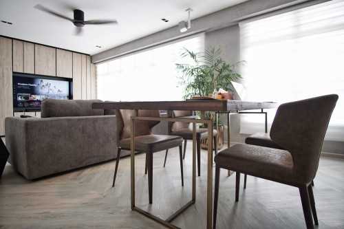 Minimalist Dining Room at Design & Build: 5rm HDB BTO at Bukit Batok