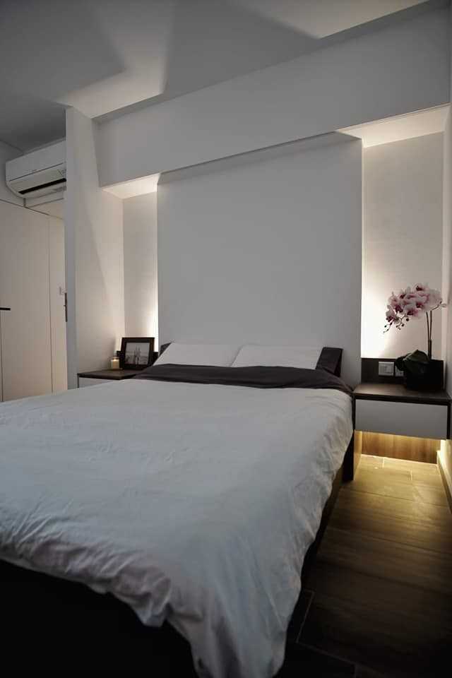 Minimalist Bedroom with Wardrobe and Built-in Bed