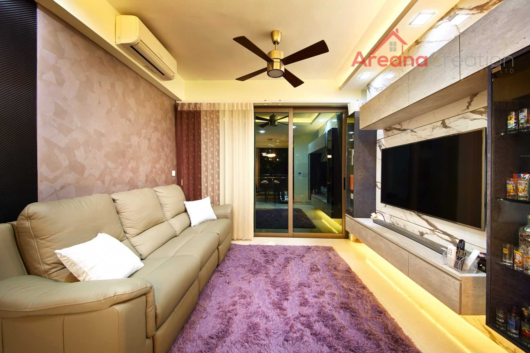 Contemporary Living Room with Homogeneous Tiles and Wood Flooring
