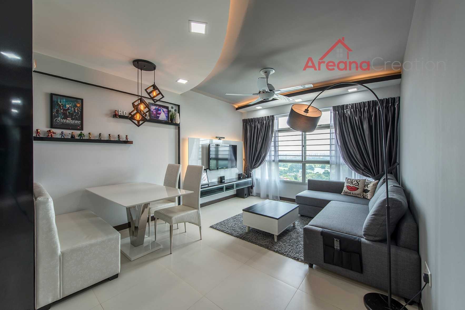 Modern Living Room with TV Console and Feature Wall