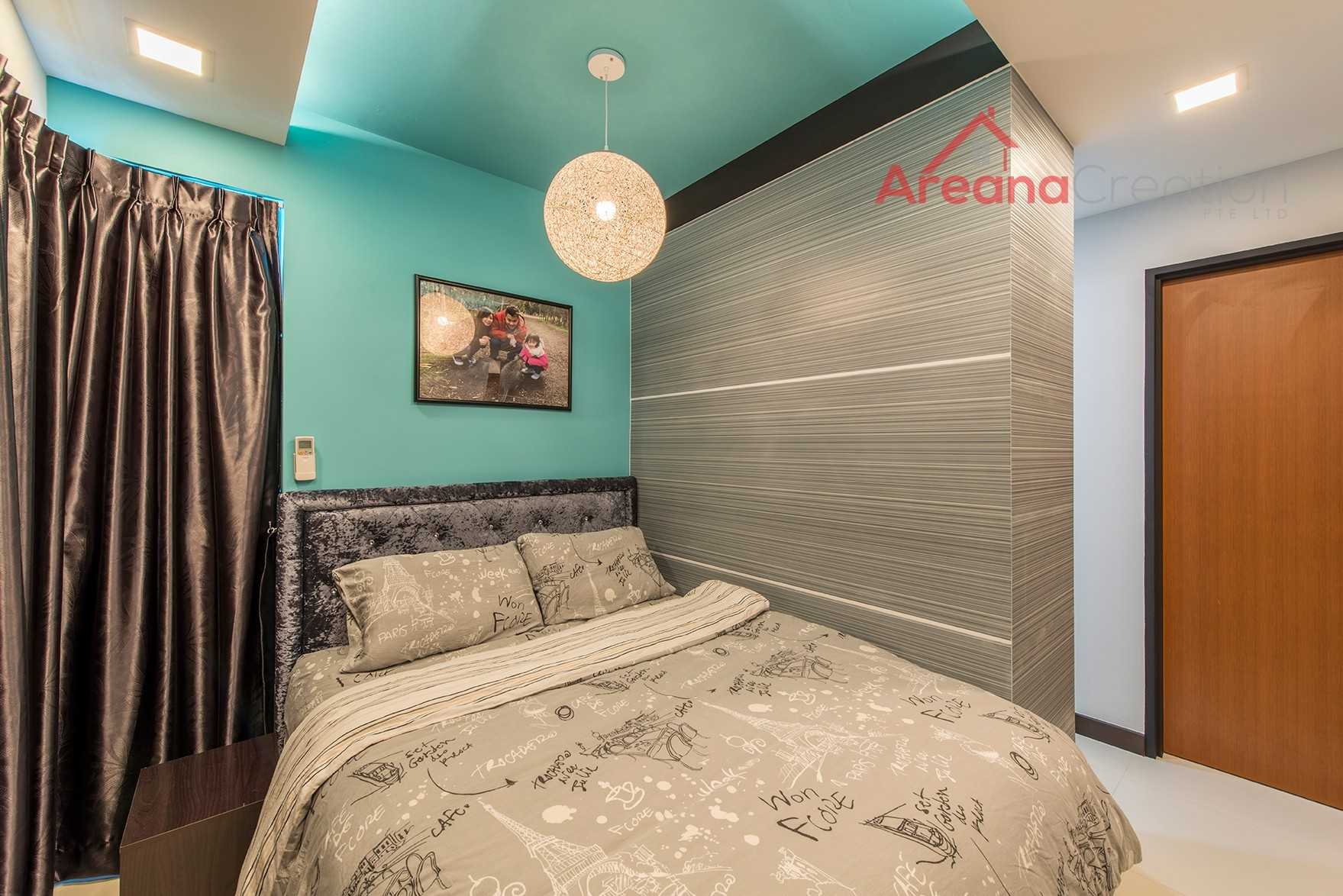 Modern Bedroom with Bookshelf and Platform Bed
